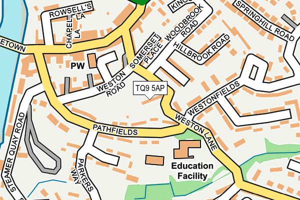 TQ9 5AP map - OS OpenMap – Local (Ordnance Survey)