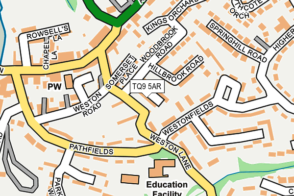TQ9 5AR map - OS OpenMap – Local (Ordnance Survey)