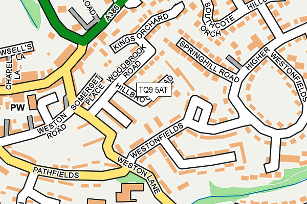TQ9 5AT map - OS OpenMap – Local (Ordnance Survey)