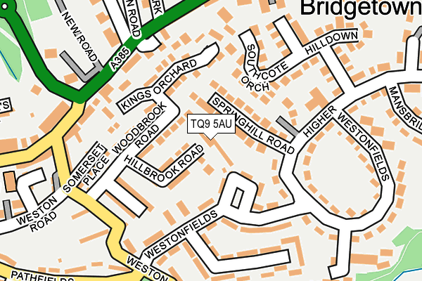 TQ9 5AU map - OS OpenMap – Local (Ordnance Survey)
