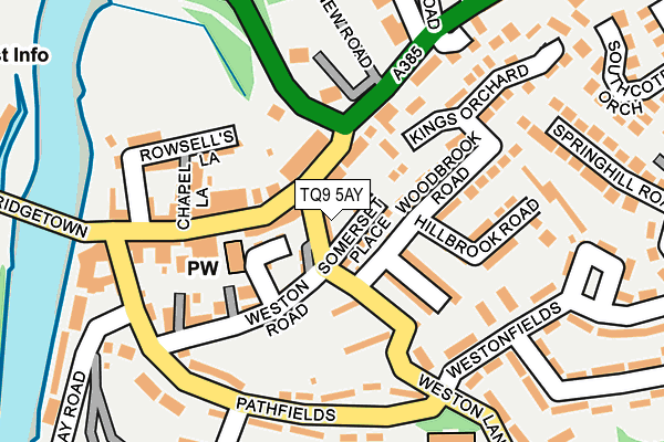 TQ9 5AY map - OS OpenMap – Local (Ordnance Survey)