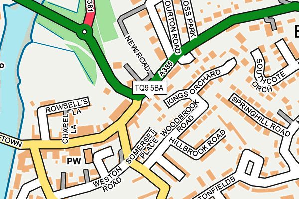 TQ9 5BA map - OS OpenMap – Local (Ordnance Survey)