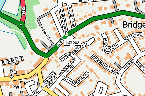 TQ9 5BX map - OS OpenMap – Local (Ordnance Survey)
