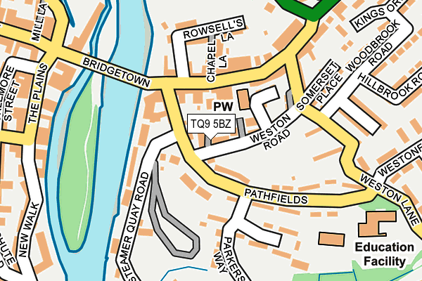TQ9 5BZ map - OS OpenMap – Local (Ordnance Survey)