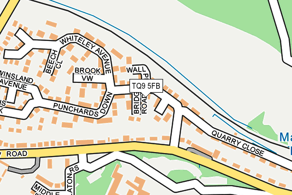 TQ9 5FB map - OS OpenMap – Local (Ordnance Survey)