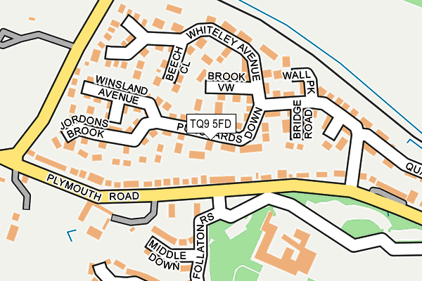 TQ9 5FD map - OS OpenMap – Local (Ordnance Survey)