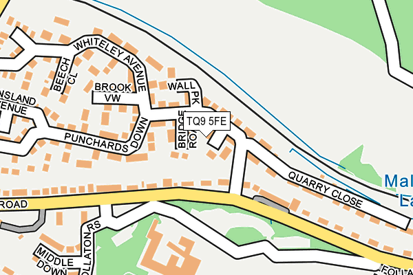 TQ9 5FE map - OS OpenMap – Local (Ordnance Survey)