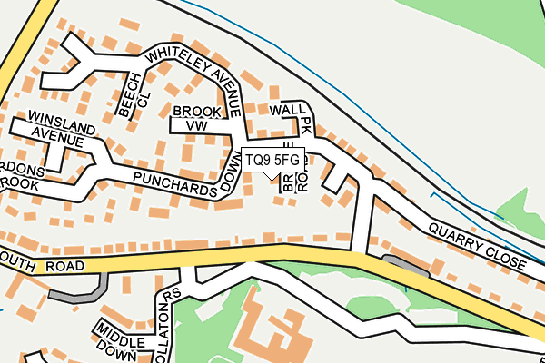 TQ9 5FG map - OS OpenMap – Local (Ordnance Survey)