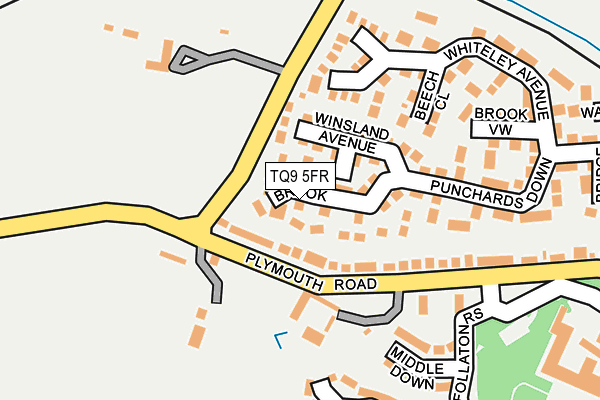 TQ9 5FR map - OS OpenMap – Local (Ordnance Survey)