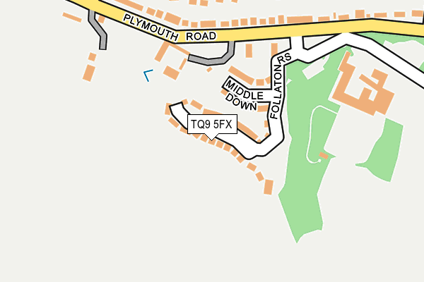 TQ9 5FX map - OS OpenMap – Local (Ordnance Survey)