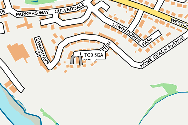 TQ9 5GA map - OS OpenMap – Local (Ordnance Survey)