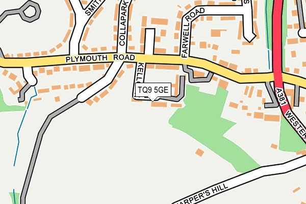 TQ9 5GE map - OS OpenMap – Local (Ordnance Survey)