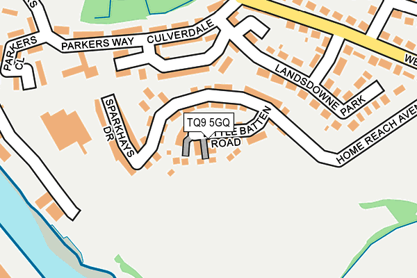 TQ9 5GQ map - OS OpenMap – Local (Ordnance Survey)