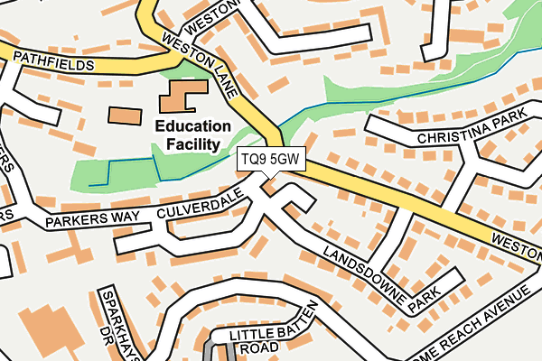 TQ9 5GW map - OS OpenMap – Local (Ordnance Survey)