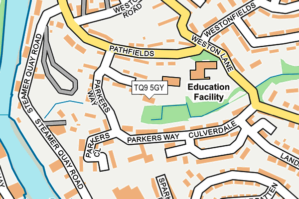 TQ9 5GY map - OS OpenMap – Local (Ordnance Survey)