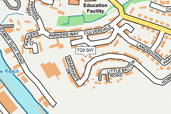 TQ9 5HY map - OS OpenMap – Local (Ordnance Survey)