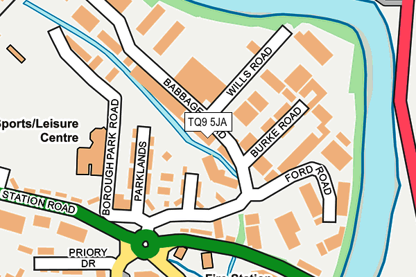 TQ9 5JA map - OS OpenMap – Local (Ordnance Survey)