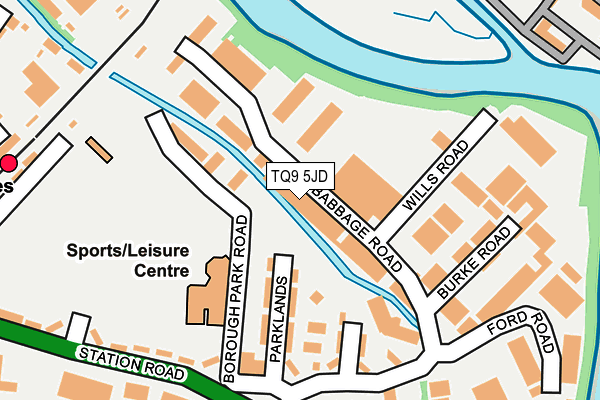 TQ9 5JD map - OS OpenMap – Local (Ordnance Survey)