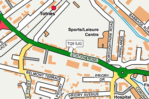 TQ9 5JG map - OS OpenMap – Local (Ordnance Survey)