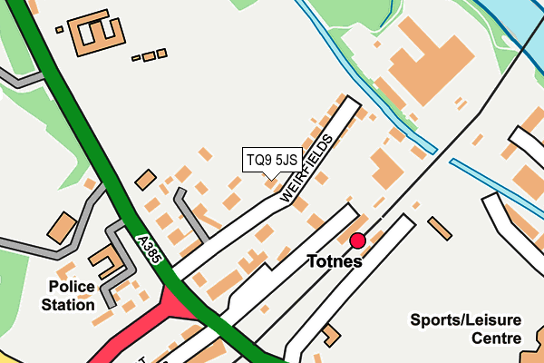 TQ9 5JS map - OS OpenMap – Local (Ordnance Survey)