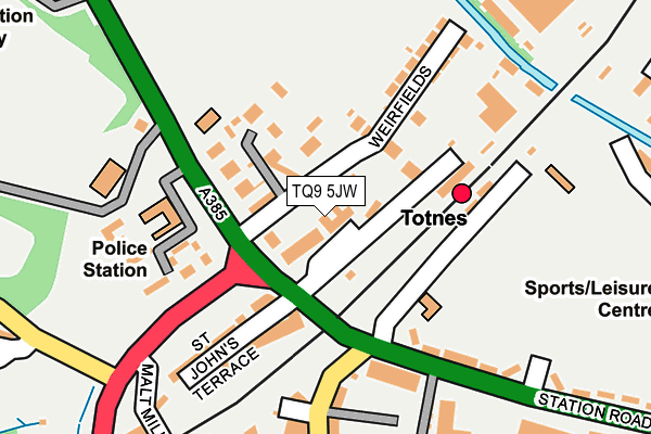 TQ9 5JW map - OS OpenMap – Local (Ordnance Survey)