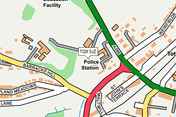 TQ9 5JZ map - OS OpenMap – Local (Ordnance Survey)