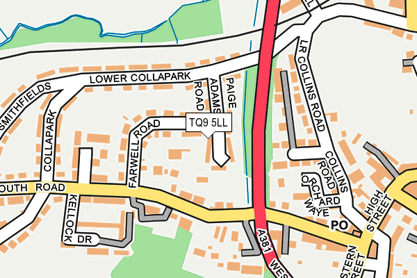 TQ9 5LL map - OS OpenMap – Local (Ordnance Survey)