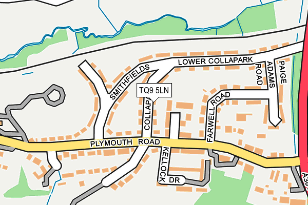 TQ9 5LN map - OS OpenMap – Local (Ordnance Survey)