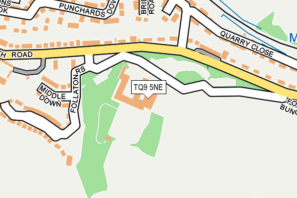 TQ9 5NE map - OS OpenMap – Local (Ordnance Survey)
