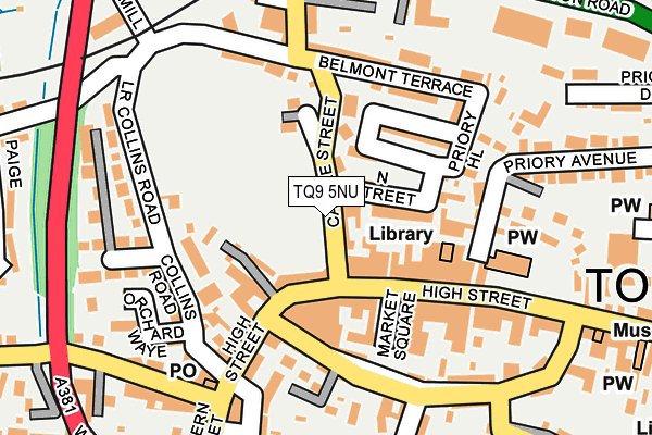 TQ9 5NU map - OS OpenMap – Local (Ordnance Survey)