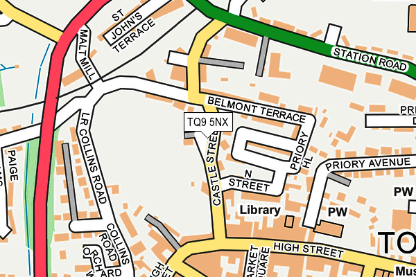 TQ9 5NX map - OS OpenMap – Local (Ordnance Survey)