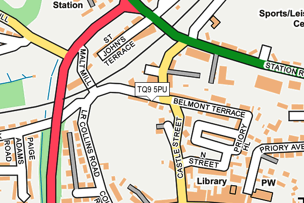 TQ9 5PU map - OS OpenMap – Local (Ordnance Survey)
