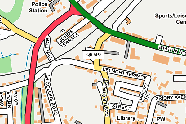TQ9 5PX map - OS OpenMap – Local (Ordnance Survey)
