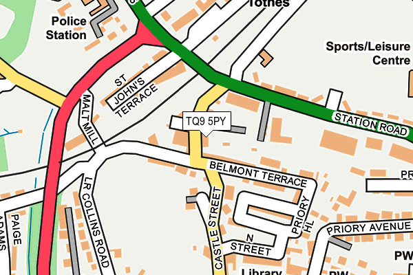 TQ9 5PY map - OS OpenMap – Local (Ordnance Survey)