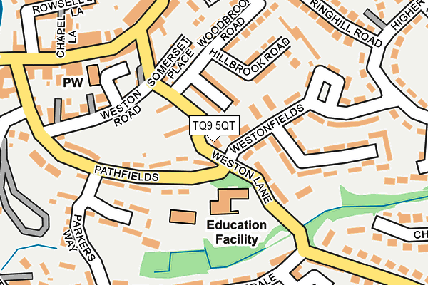 TQ9 5QT map - OS OpenMap – Local (Ordnance Survey)