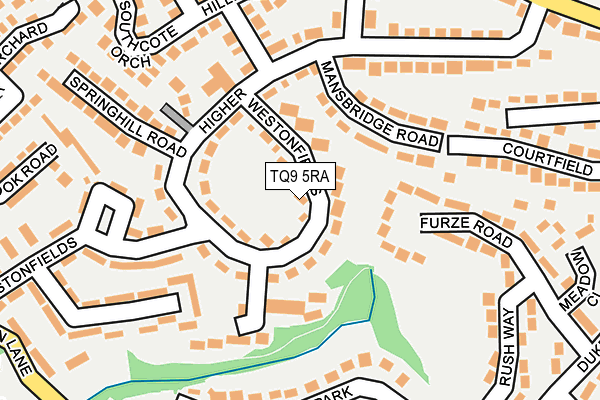 TQ9 5RA map - OS OpenMap – Local (Ordnance Survey)