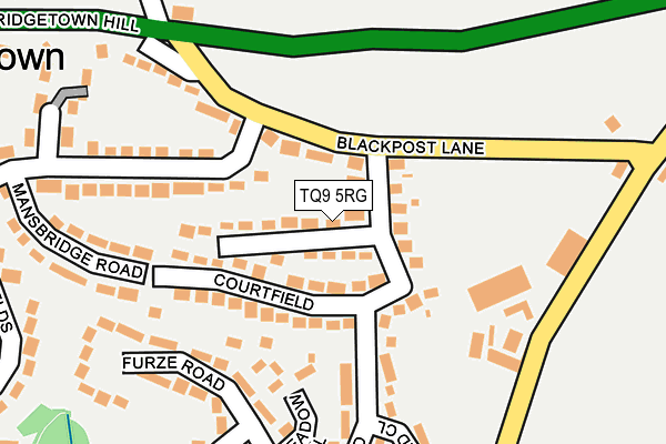 TQ9 5RG map - OS OpenMap – Local (Ordnance Survey)