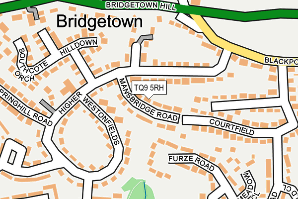 TQ9 5RH map - OS OpenMap – Local (Ordnance Survey)