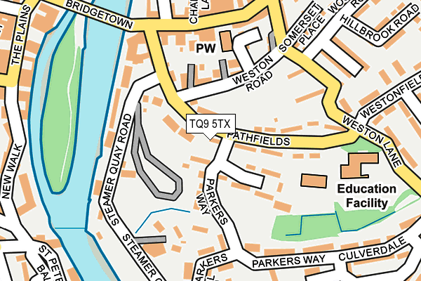 TQ9 5TX map - OS OpenMap – Local (Ordnance Survey)