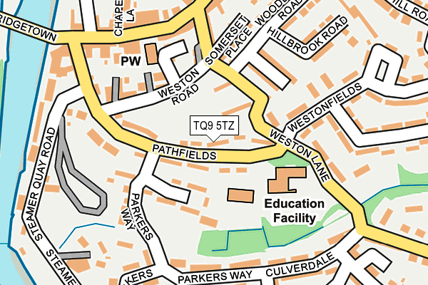 TQ9 5TZ map - OS OpenMap – Local (Ordnance Survey)