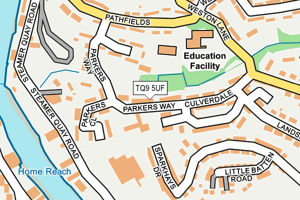 TQ9 5UF map - OS OpenMap – Local (Ordnance Survey)