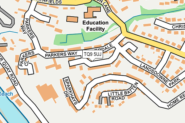 TQ9 5UJ map - OS OpenMap – Local (Ordnance Survey)