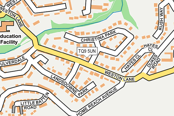 TQ9 5UN map - OS OpenMap – Local (Ordnance Survey)