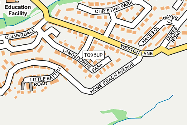 TQ9 5UP map - OS OpenMap – Local (Ordnance Survey)