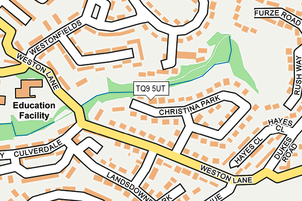 TQ9 5UT map - OS OpenMap – Local (Ordnance Survey)