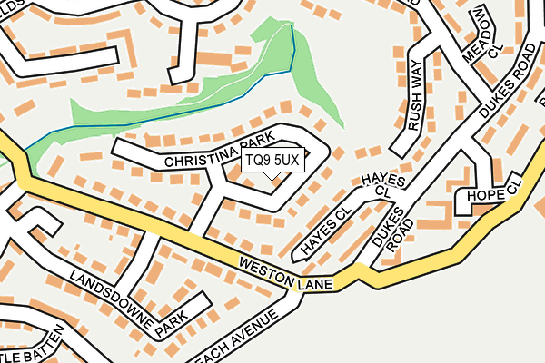 TQ9 5UX map - OS OpenMap – Local (Ordnance Survey)
