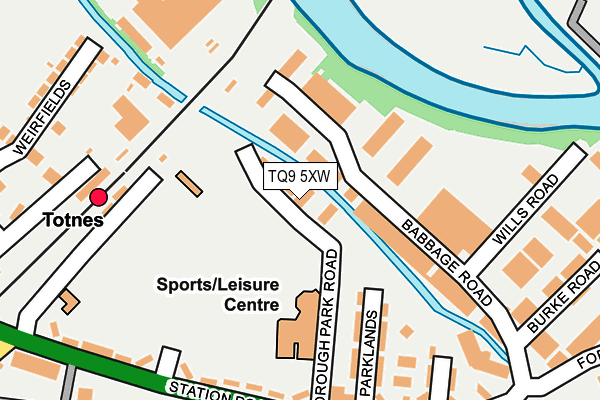 TQ9 5XW map - OS OpenMap – Local (Ordnance Survey)