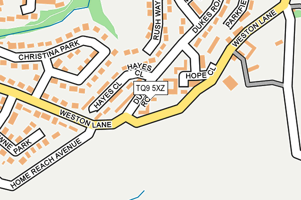 TQ9 5XZ map - OS OpenMap – Local (Ordnance Survey)
