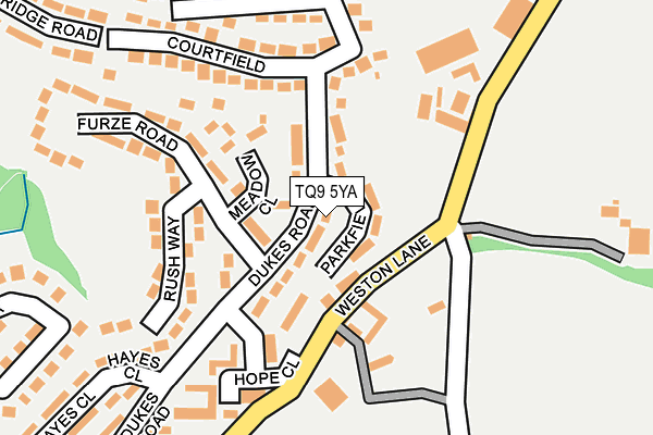 TQ9 5YA map - OS OpenMap – Local (Ordnance Survey)