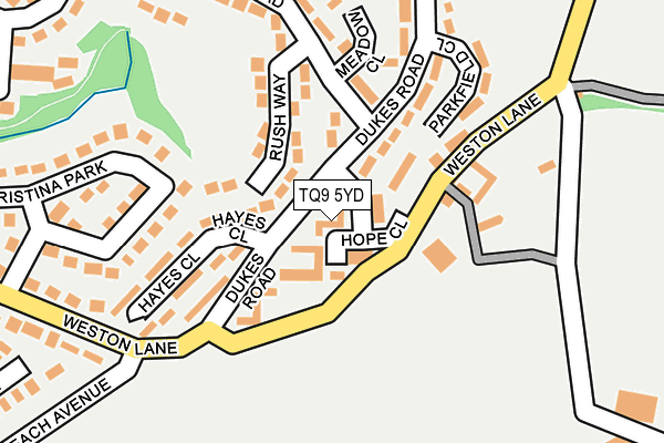TQ9 5YD map - OS OpenMap – Local (Ordnance Survey)